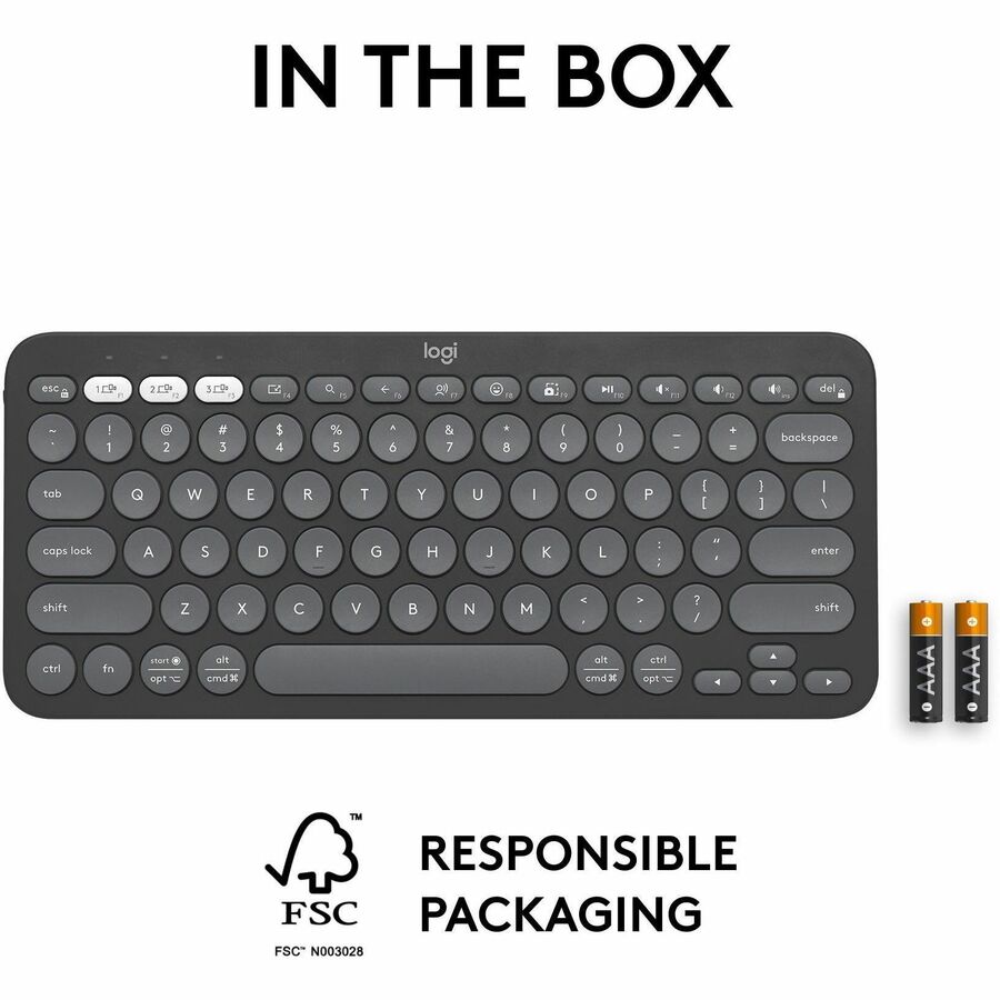 Logitech 920-011775 K380s Pebble Keys 2 Keyboard (Tonal Graphite)