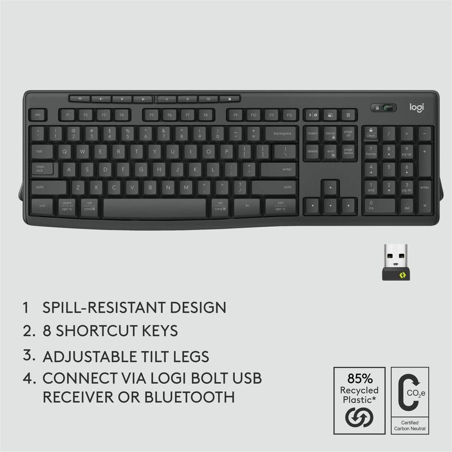 Logitech 920-011887 MK370 Wirless Keyboard and Mouse Combo - Graphite