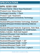 Logitech 920011898 Wave Keys Wireless Ergonomic Keyboard - Graphite