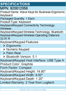 Logitech 920012058 Wave Keys for Business, Wireless Ergonomic Keyboard