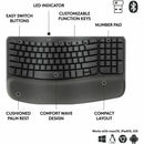 Logitech 920012058 Wave Keys for Business, Wireless Ergonomic Keyboard