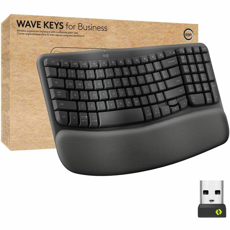 Logitech 920012058 Wave Keys for Business, Wireless Ergonomic Keyboard