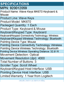 Logitech 920012059 Wave Keys MK670 Combo, Wireless Ergonomic Keyboard & Mouse