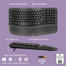 Logitech 920012059 Wave Keys MK670 Combo, Wireless Ergonomic Keyboard & Mouse