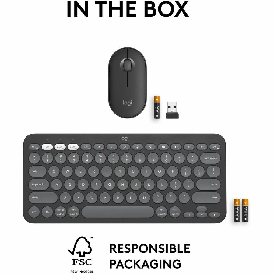 Logitech 920012061 Pebble 2 Combo, Wireless Keyboard and Mouse