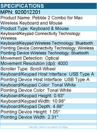 Logitech 920012201 Pebble 2 Combo for Mac, Wireless Keyboard and Mouse - Slim