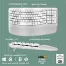 Logitech 920012275 Wave Keys Wireless Ergonomic Keyboard w Cushioned Palm Rest