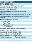 Logitech 920012402 Wave Keys for Mac, Wireless Ergonomic Keyboard - Off-white