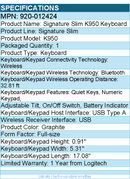 Logitech 920-012424 Signature Slim K950 Wireless Keyboard, Sleek Design