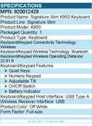 Logitech 920012429 Signature Slim K950 Wireless Keyboard - Sleek Design