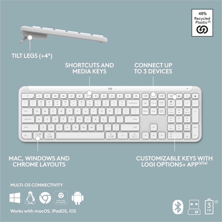 Logitech 920012429 Signature Slim K950 Wireless Keyboard - Sleek Design