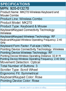 Logitech 920-013270 MK270 Wireless Keyboard and Mouse Combo - Rose