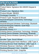 Logitech 920-013271 Signature Slim MK955 Combo - Wireless Keyboard and Mouse