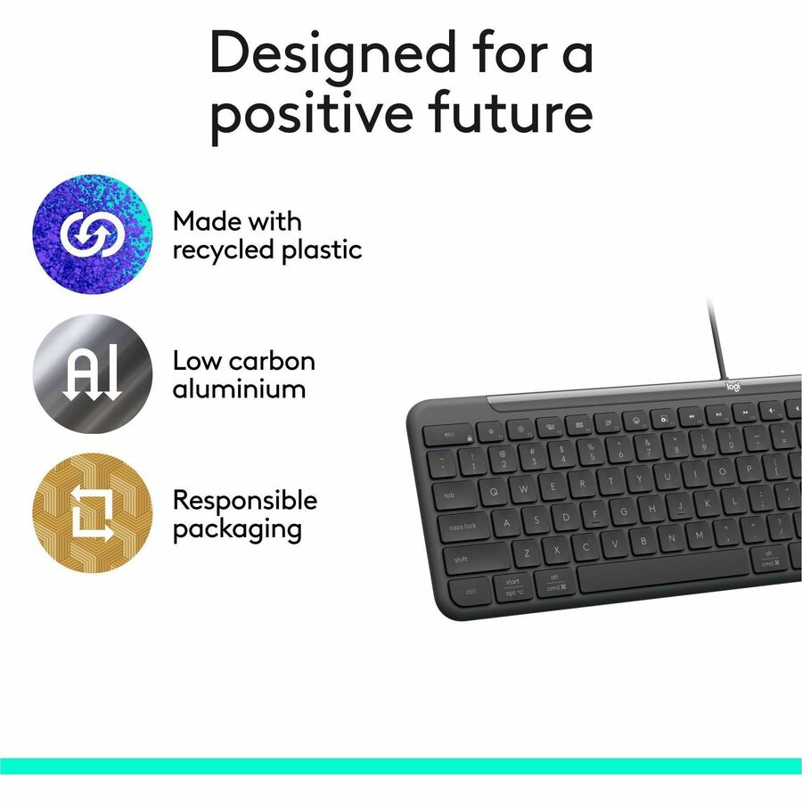 Logitech 920-013302 Signature Slim Wired K620 for Business, Full-Size Keyboard