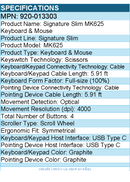 Logitech 920-013303 Signature Slim Wired Combo MK625 Keyboard & Mouse