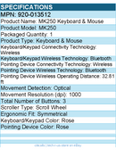 Logitech 920-013512 MK250 Bluetooth Wireless Mouse and Keyboard Combo