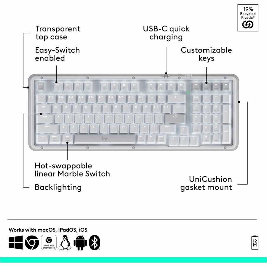 Logitech 920-013576 Alto Keys K98M Wireless Mechanical Keyboard