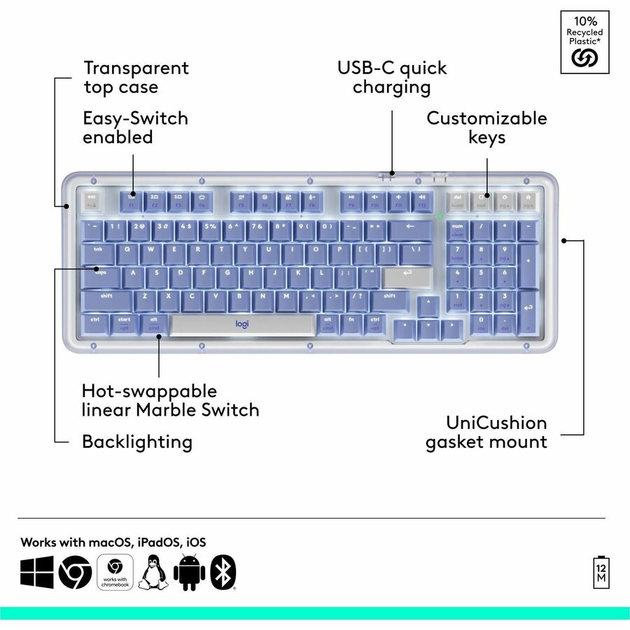 Logitech 920-013577 Alto Keys K98M Wireless Mechanical Keyboard