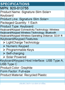 Logitech 920-013755 Signature Slim Solar Wireless Keyboard - Bluetooth
