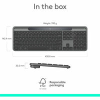 Logitech 920-013755 Signature Slim Solar Wireless Keyboard - Bluetooth