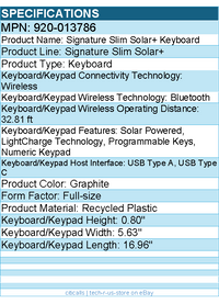 Logitech 920-013786 Signature Slim Solar - Keyboard - Wireless - Bluetooth