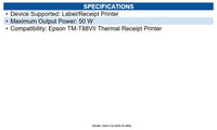 HP Retail 92Q81AA#ABA Epson PS-190 50W AC ADPT USA/CAN English