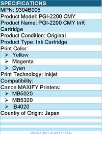 Canon 9304B005 CMY Original Inkjet Ink Cartridge - Yellow, Cyan, Magenta