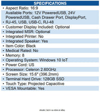 Custom America 935KY460X00L33 Ascent 15.1-inch Standard, J6412, 8GB, 128GB
