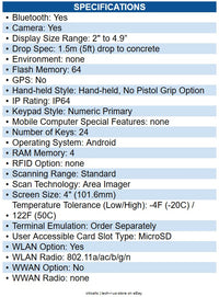 Datalogic 946200002 K20 4" Mobile Computer Wi-fi 5 - Bluetooth 5 - 4GB Ram