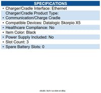 Datalogic 94A150110 Skorpio X5 3 Slot Dock with contacts