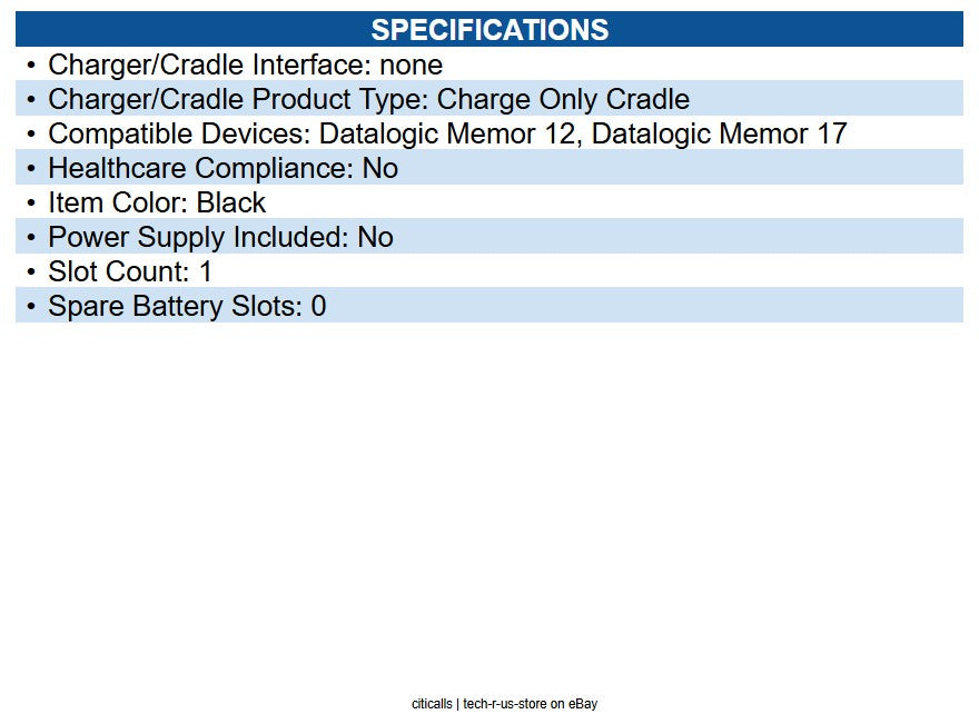 Datalogic 94A150129 M3X,M12-17, SSD, Wireless - Charge Only