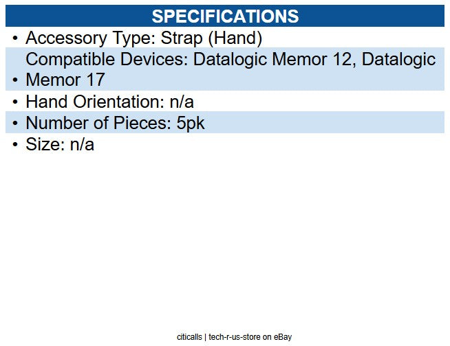 Datalogic 94ACC0408 Hand Strap 5 Piece for Memor 12-17