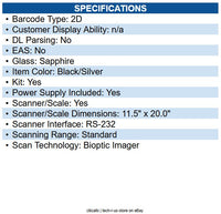 Datalogic 9500230011-010231 Magellan 9550i Scanner/Scale, Long Platter