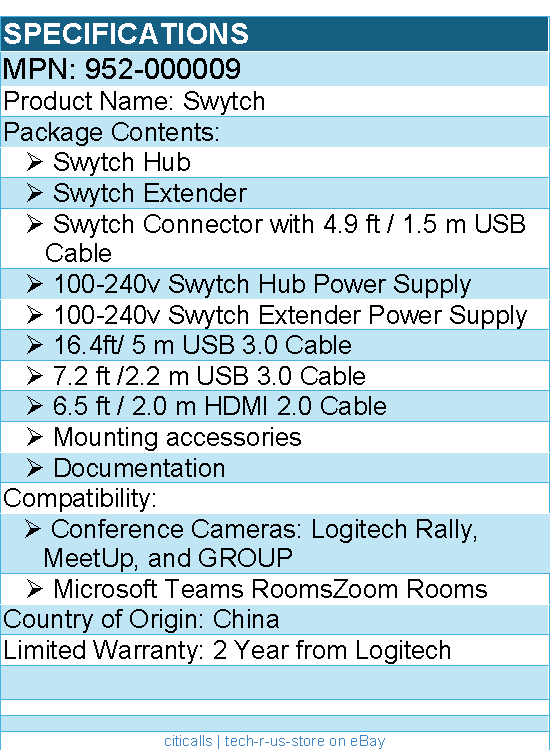Logitech 952-000009 - Swytch Laptop Link for Meeting Rooms