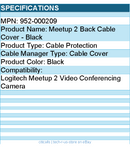 Logitech 952-000209 Meetup 2 Back Cable Cover - Black