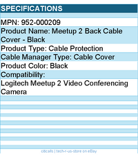 Logitech 952-000209 Meetup 2 Back Cable Cover - Black
