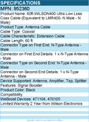 Wilson 952360 60ft WILSON400 Ultra Low Loss Coax Cable - Antenna Cable