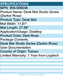 Logitech 956-000048 Desk Mat - Studio Series, Multifunctional Large Desk Pad