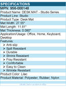 Logitech 956-000148 Desk Mat - Studio Series with Anti-slip Base - Lilac