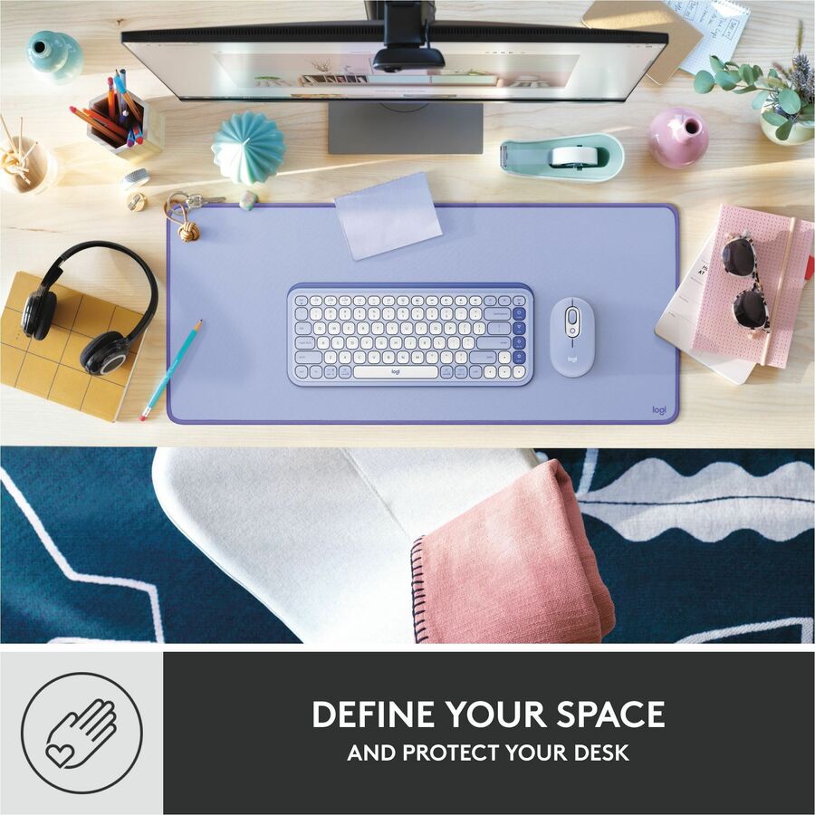 Logitech 956-000148 Desk Mat - Studio Series with Anti-slip Base - Lilac