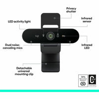 Logitech 960001105 Brio 4K Webcam for Business, biometrics login