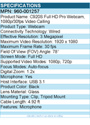 Logitech 960-001257 C920S Full HD Pro Webcam, 1080p/30fps Video Calling