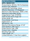 Logitech 960001529 MX Brio 705 for Business 4K Webcam w/ Auto Light Correction