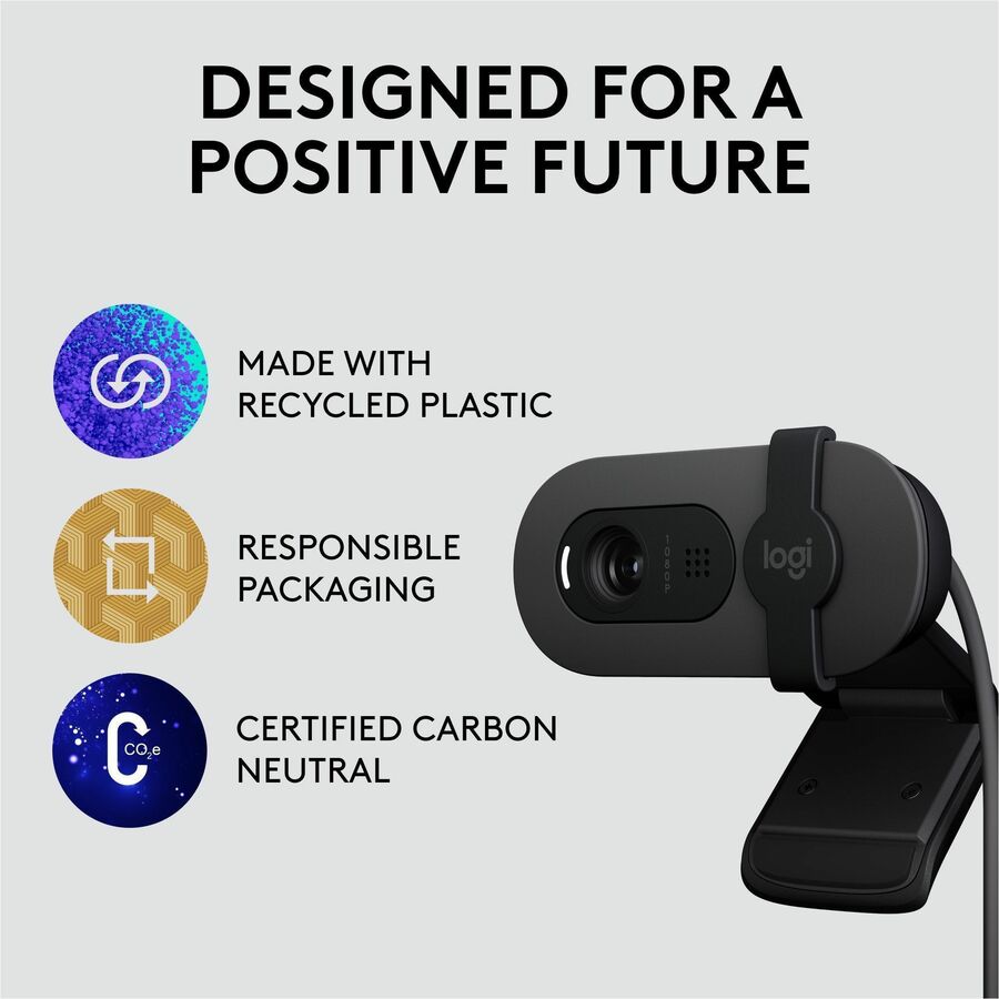 Logitech 960001579 Brio 105 Full HD 1080p Business Webcam w/ Auto-Light Balance