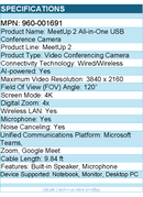 Logitech 960-001691 MeetUp 2 All-in-One USB Conference Camera with Built-In AI