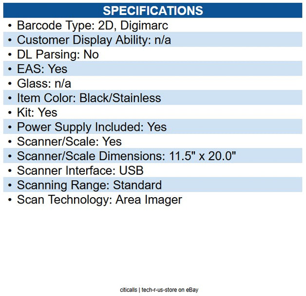 Datalogic 96122001000-003520 Magellan 9600i Scanner Only,Long Platter