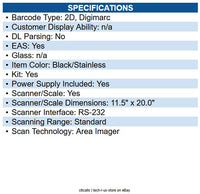Datalogic 96222211000-013310 MAGELLAN 9600I SCANNER/SCALE, LONG PLATTER