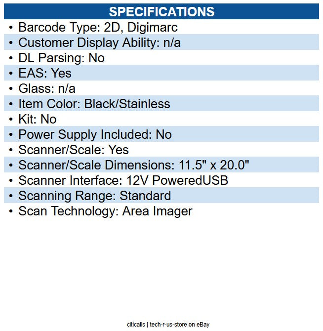 Datalogic 96222212000-000730 Magellan 9600i Scanner/Scale, Long Platter