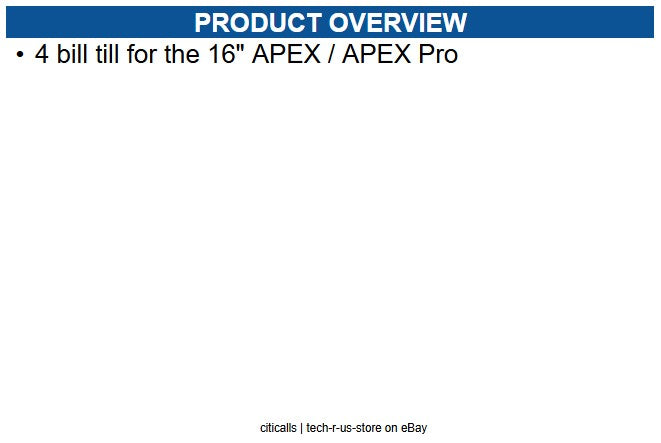 Custom America 971GF010003025 4-Bill Cash Till for 16" ION Slide