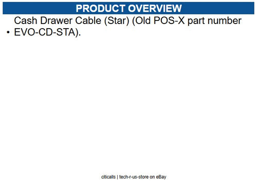 Custom America 977GF010000003 EVO-CD-STA Cash Drawer Cable (Star)